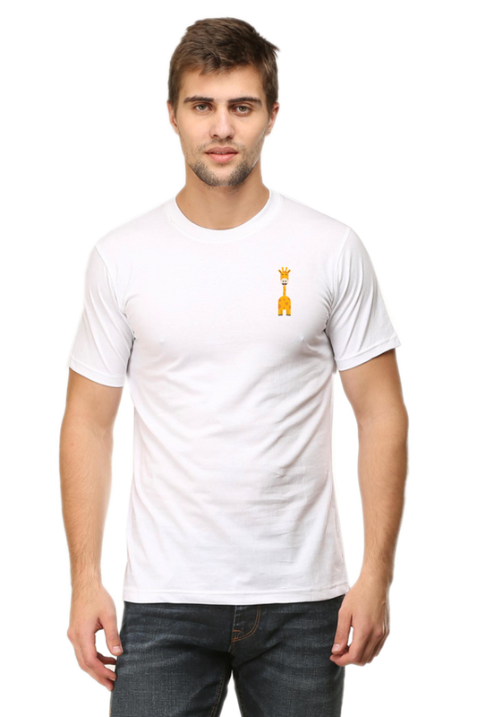 Cotysh Round Neck T-Shirt with Giraffe Logo - Left Pocket Print