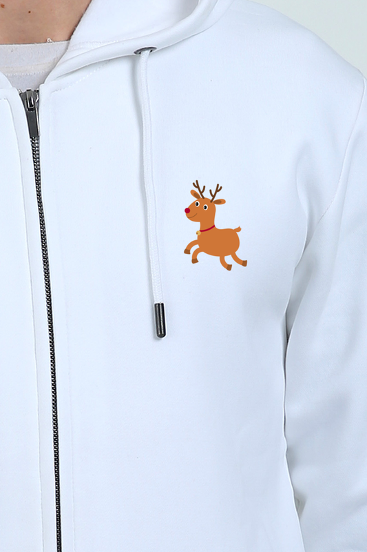 Premium Unisex Heavyweight Zip Hoodie – Christmas Deer Design | Cotysh