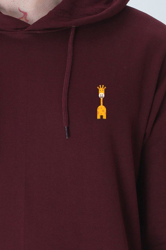 Premium Giraffe Hooded Sweatshirt with Left Pocket Logo - Cotysh
