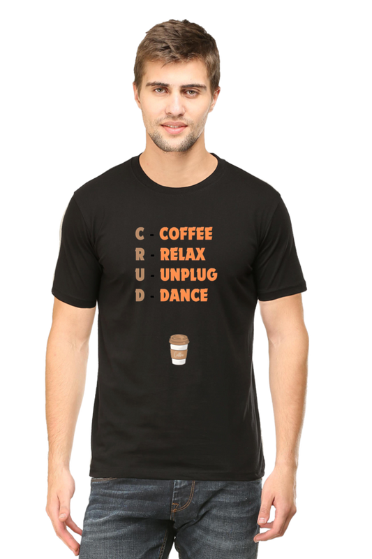 Stylish Round Neck Half Sleeve T-Shirt with "CRUD" Logo - Cotysh