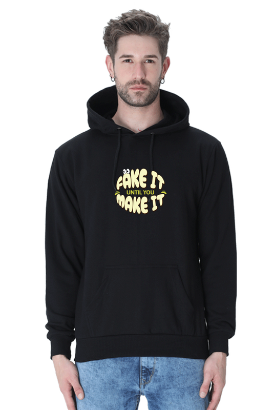 Premium Hooded Sweatshirt - "Fake It Until You Make It" Logo