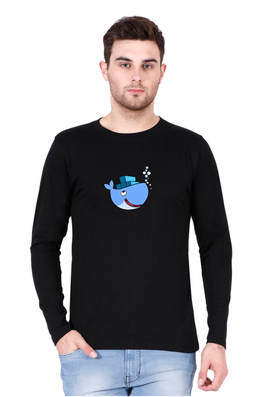Docker Logo Round Neck Full Sleeve T-Shirt - Cotysh