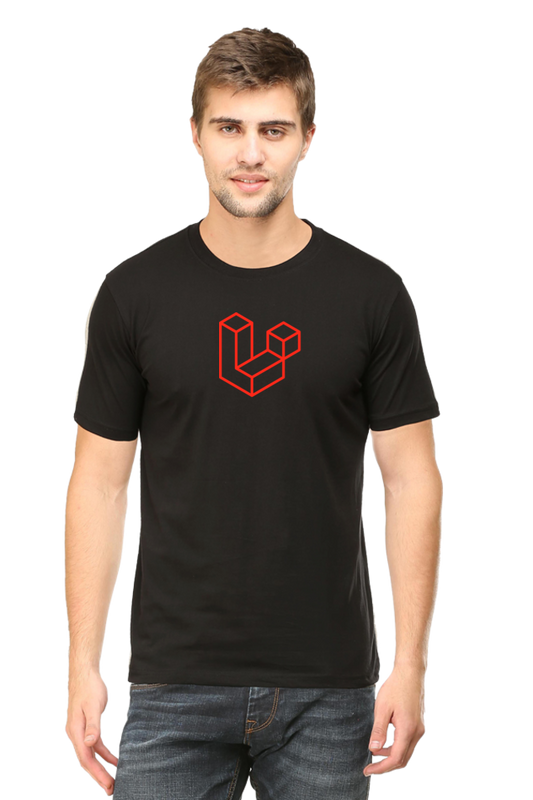 Title: Laravel Logo Printed Round Neck Half Sleeve T-Shirt | Cotysh