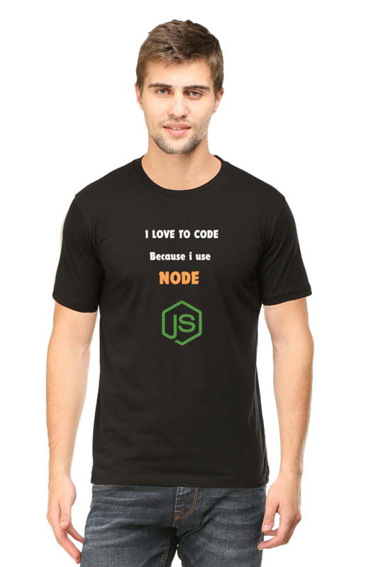 I Love to Code" Round Neck Half Sleeve T-Shirt – Cotysh