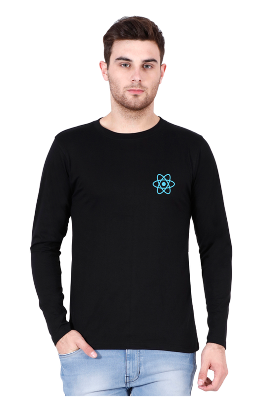 React Logo Round Neck Full Sleeve T-Shirt | Cotysh