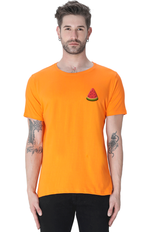 Watermelon Logo Round Neck Half Sleeve T-Shirt - Cotysh