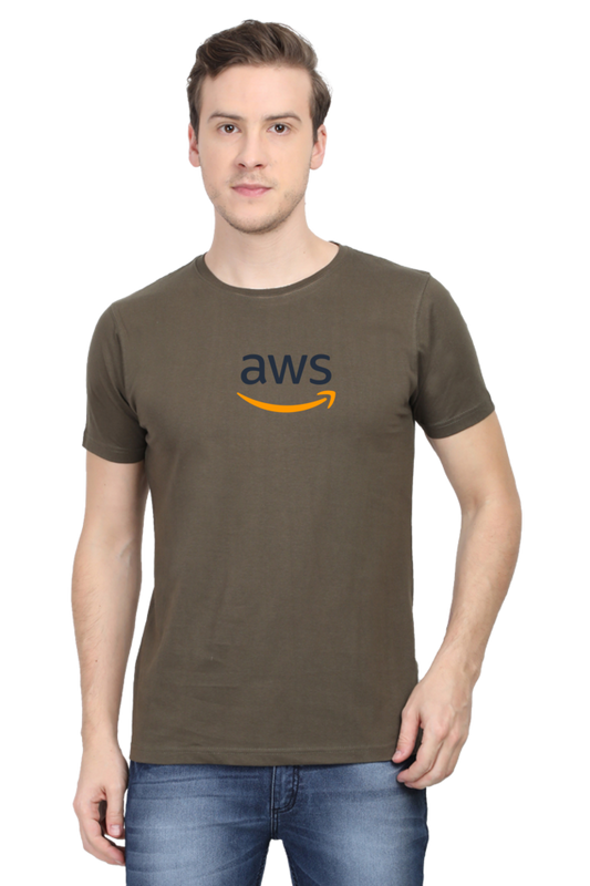 AWS Round Neck Half Sleeve T-Shirt - Premium Cotton by Cotysh