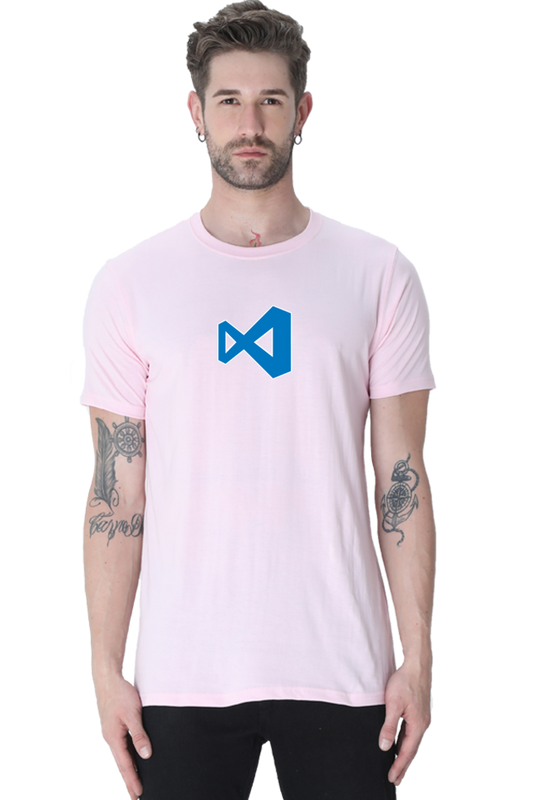 VSCode Logo Round Neck Half Sleeve T-Shirt | Cotysh